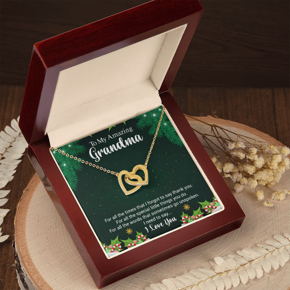 Interlocking Heart Necklace Christmas Gift For Grandma