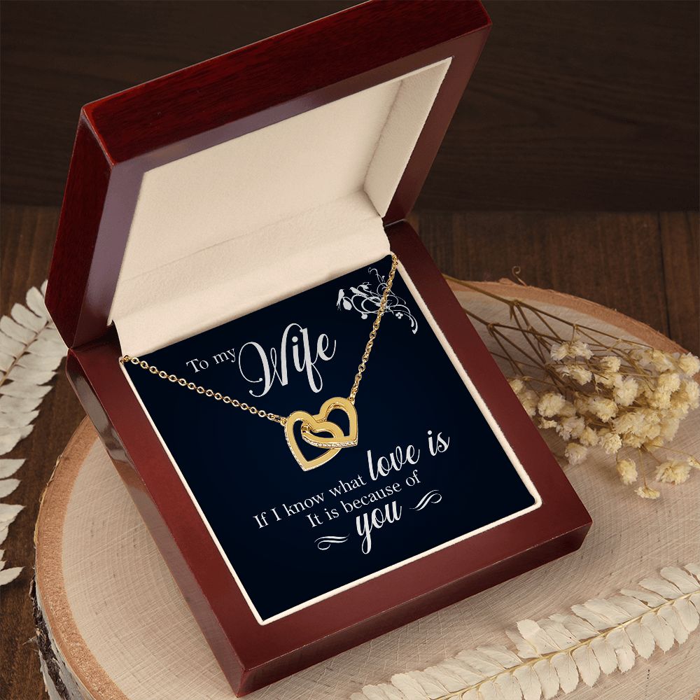 Interlocking Hearts Necklace For Wife