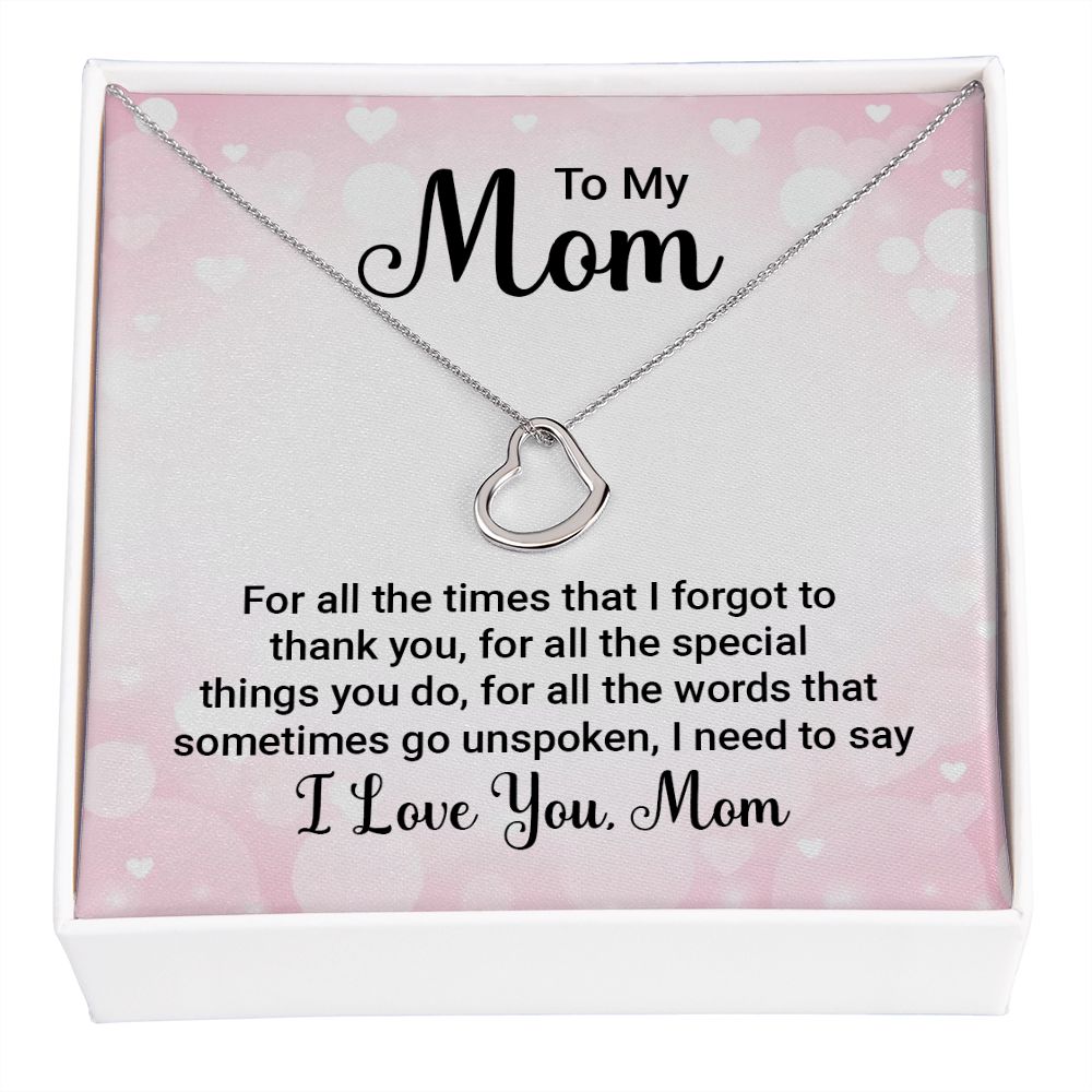 Delicate Heart Necklace For Mom