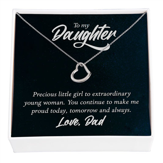 Delicate Heart Necklace For Daughter