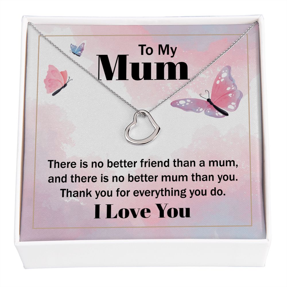 Delicate Heart Necklace For Mum