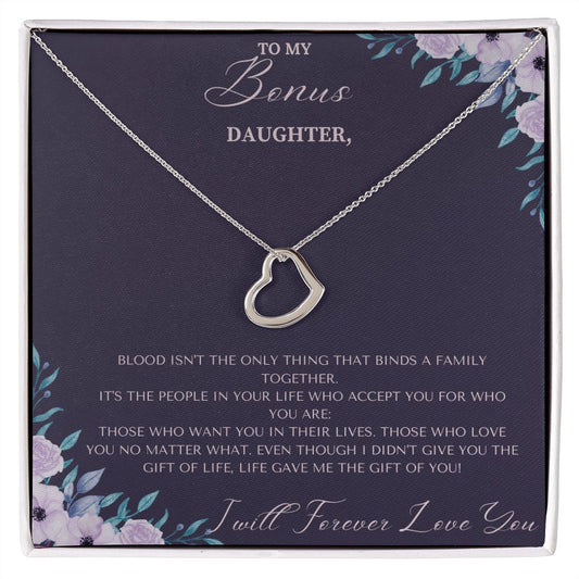 Delicate Heart Necklace Christmas Gift For Bonus Daughter