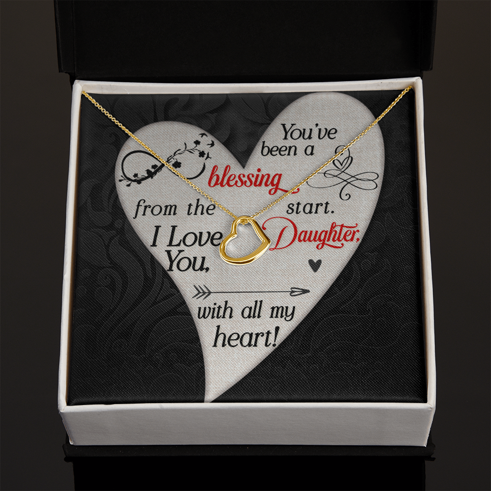 Delicate Heart Necklace - To Daughter