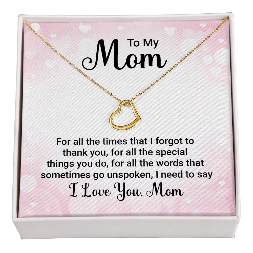 Delicate Heart Necklace For Mom