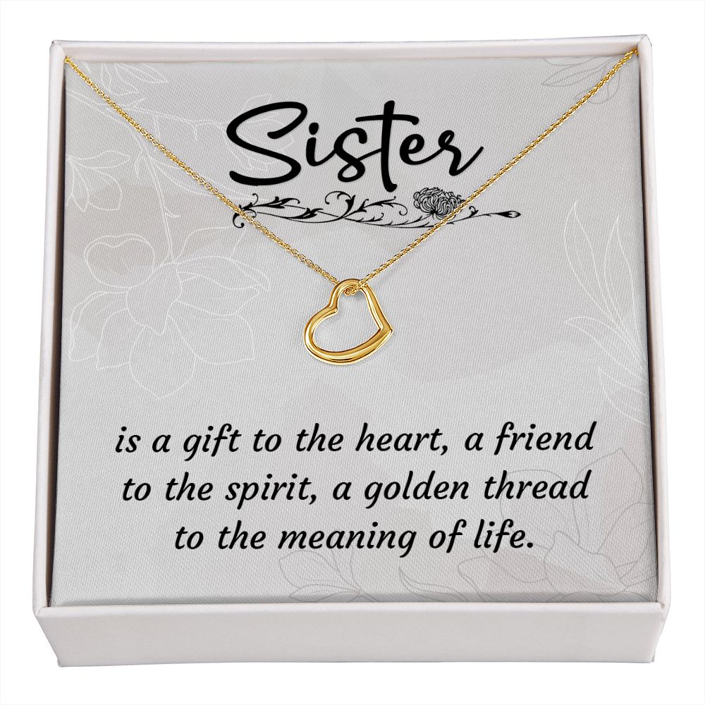 Delicate Heart Necklace For Sister