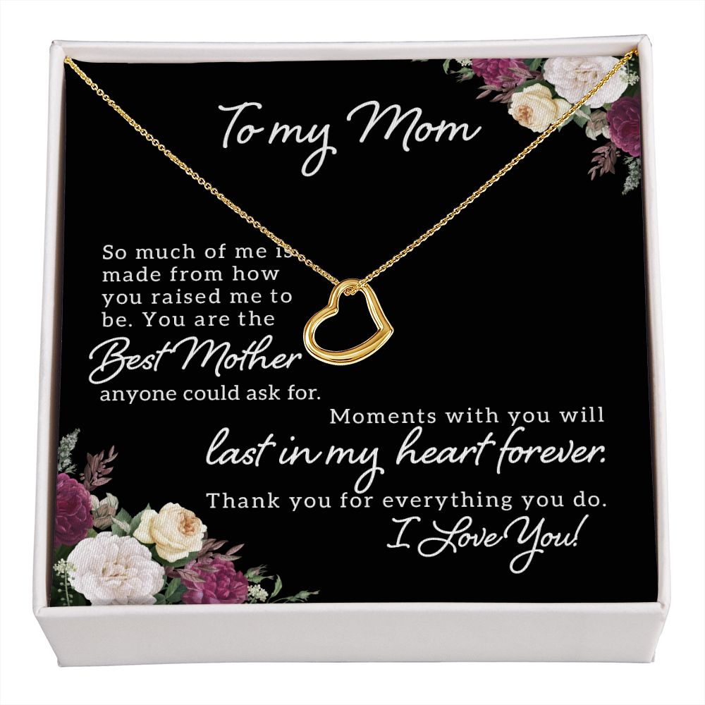 Delicate Heart Necklace - To Mom