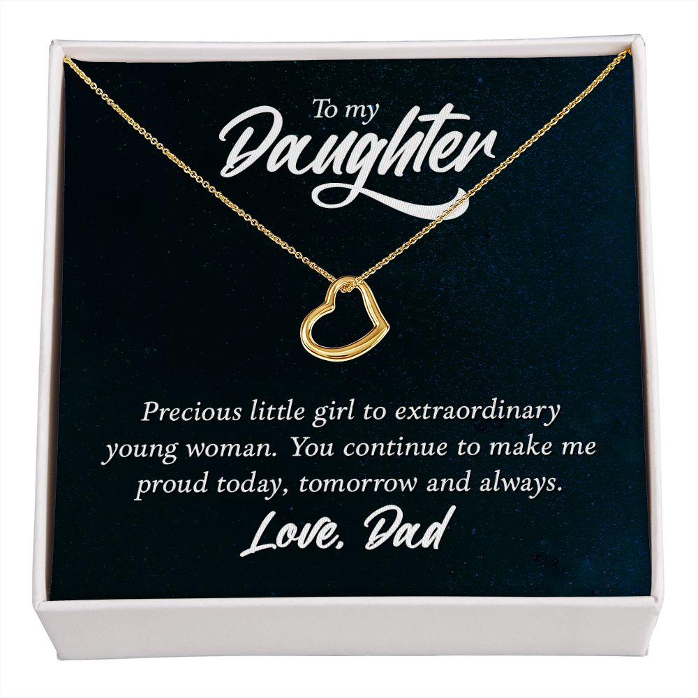 Delicate Heart Necklace For Daughter