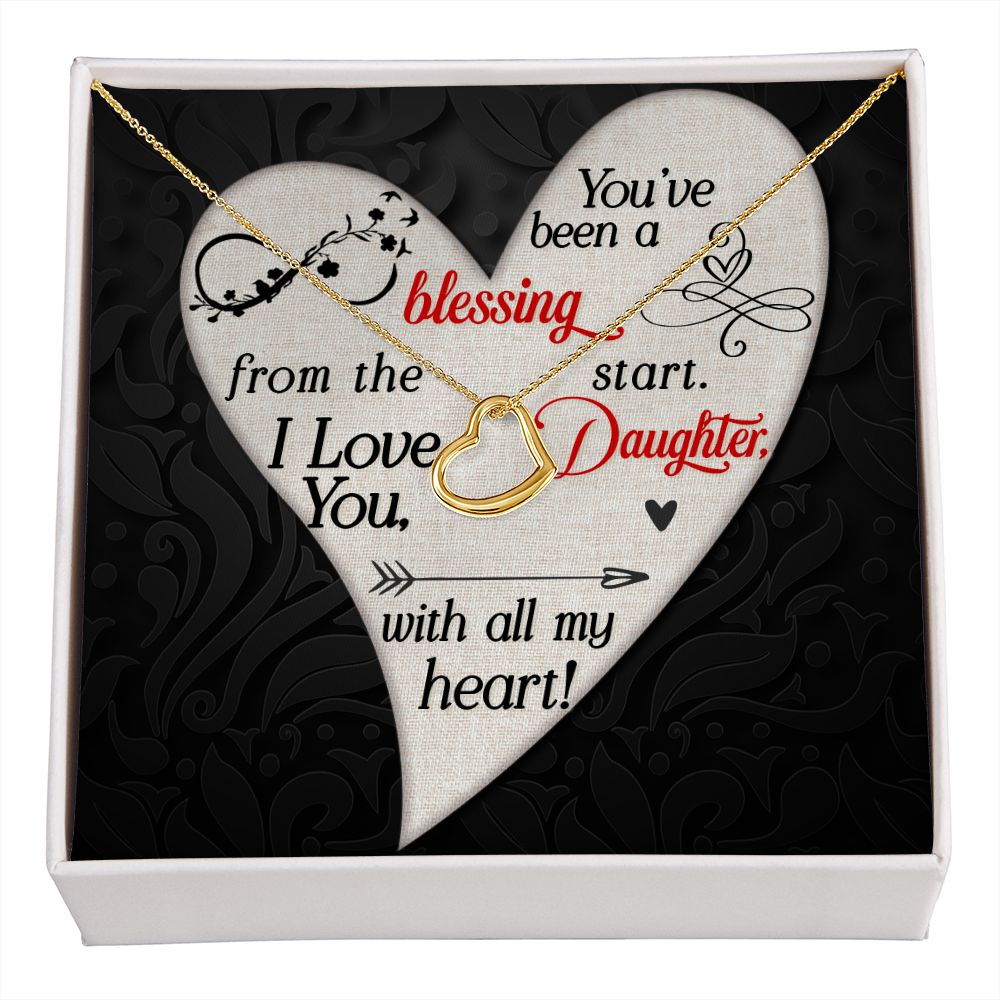 Delicate Heart Necklace - To Daughter