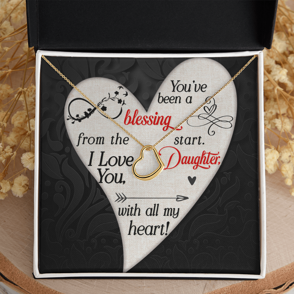 Delicate Heart Necklace - To Daughter