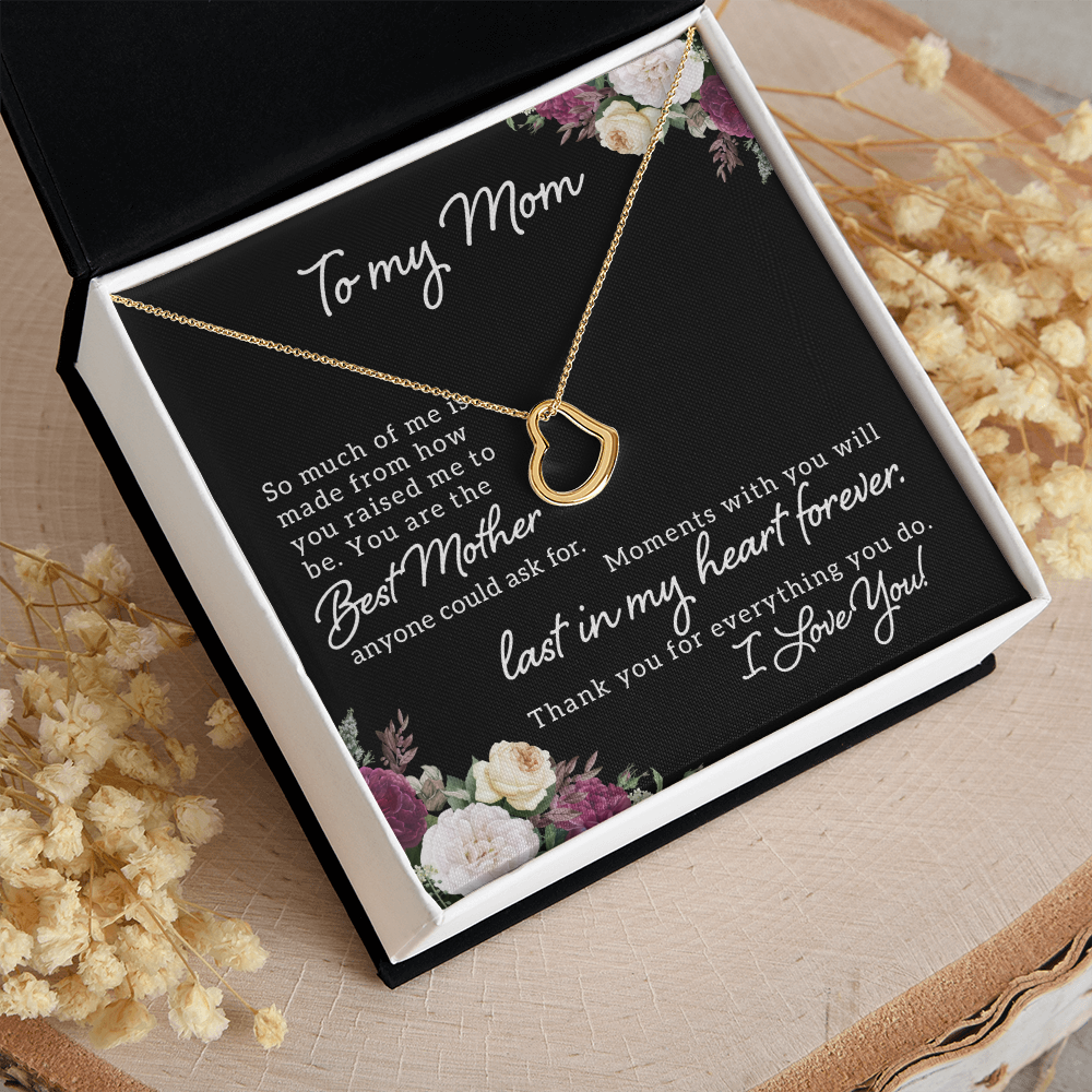 Delicate Heart Necklace - To Mom