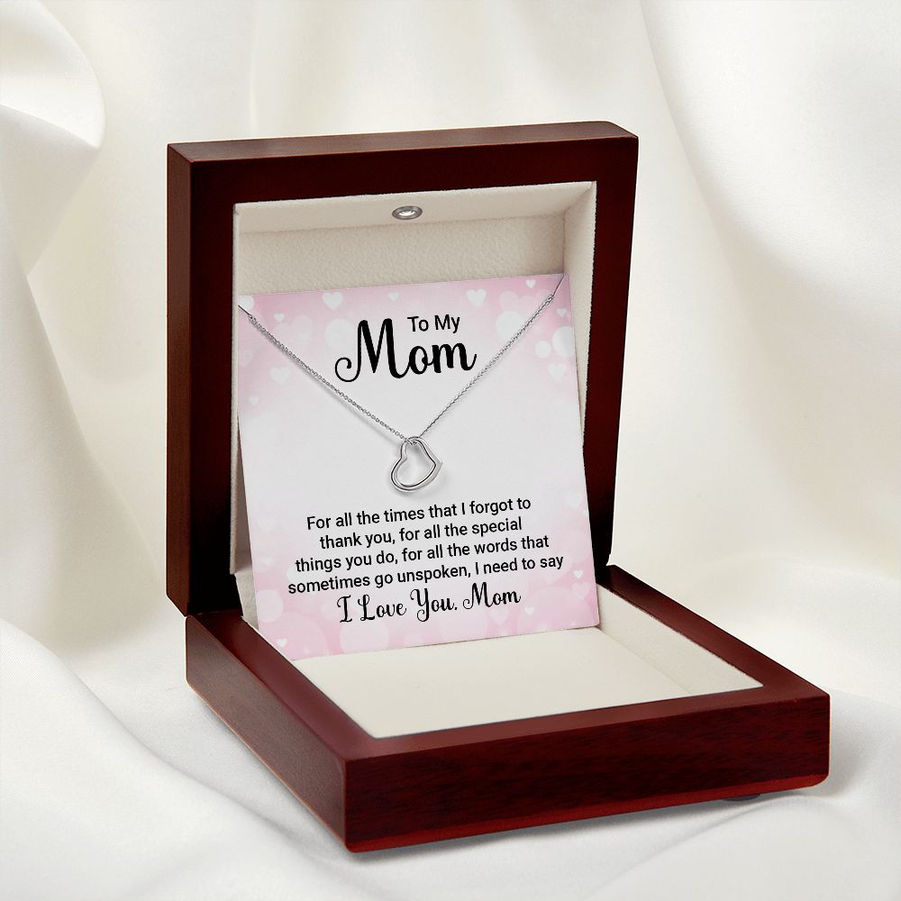 Delicate Heart Necklace For Mom