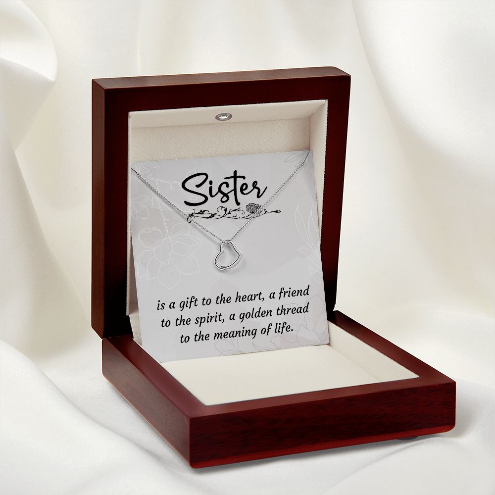 Delicate Heart Necklace For Sister