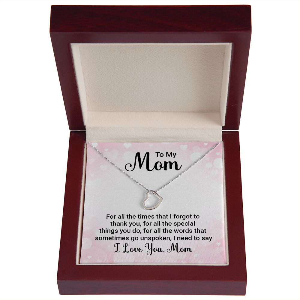 Delicate Heart Necklace For Mom