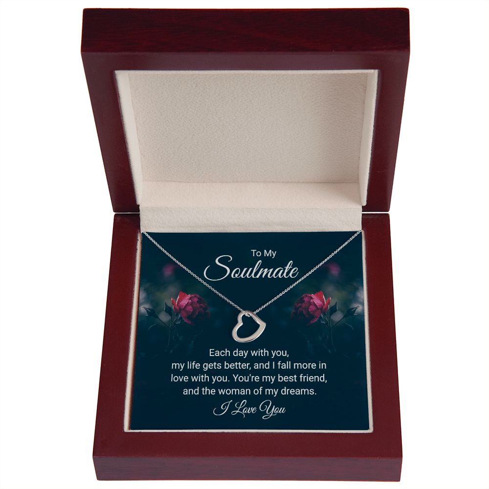 Delicate Heart Necklace To My Soulmate