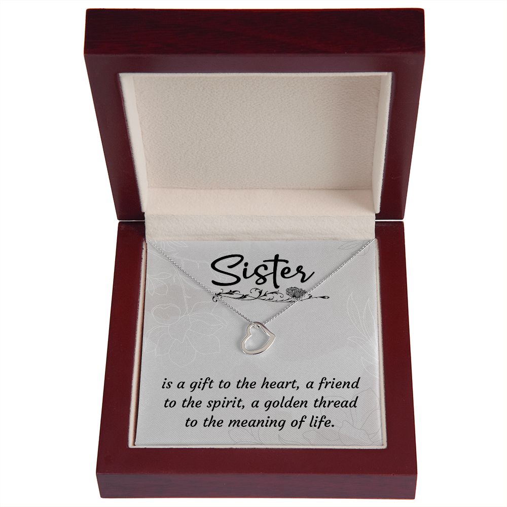 Delicate Heart Necklace For Sister