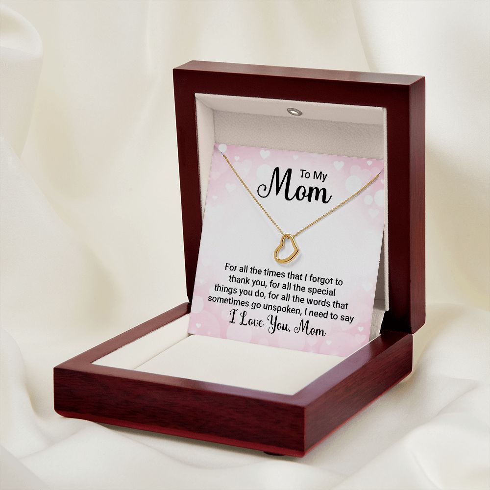 Delicate Heart Necklace For Mom