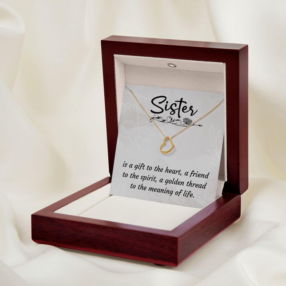 Delicate Heart Necklace For Sister