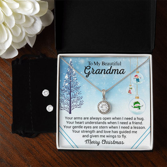 Eternal Hope Necklace and Earring Set Christmas Gift For Grandma