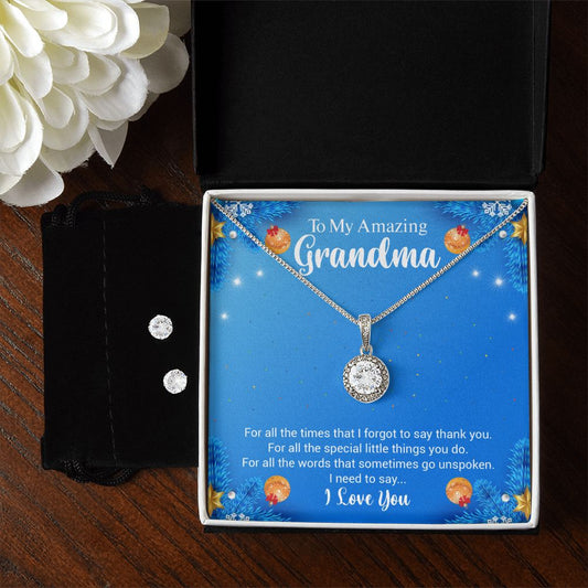 Eternal Hope Necklace and Earring Set Christmas Gift For Grandma