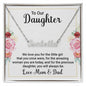 Custom Name Necklace With Message Card - Gift To Daughter