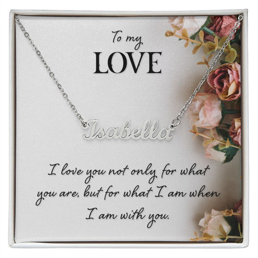 Custom Name Necklace With Message Card - Gift For My Love