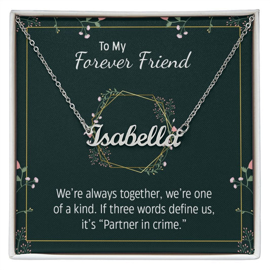 Custom Name Necklace With Message Card - Gift For Friend