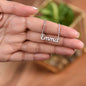 Custom Name Necklace With Message Card - Gift For Bonus Mom