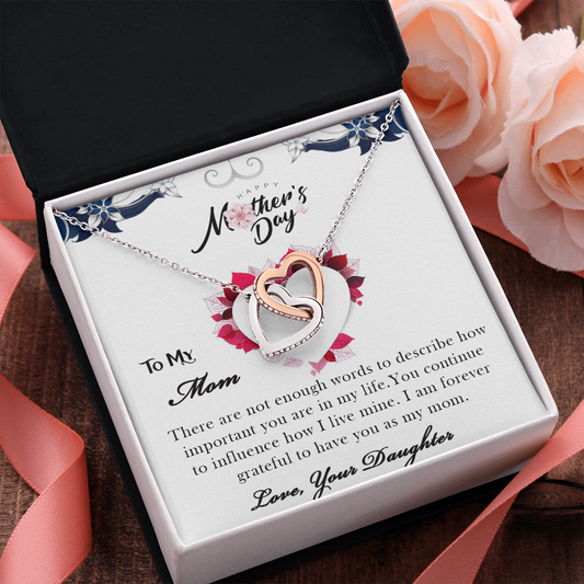 Interlocking Hearts Necklace - Happy Mother's Day