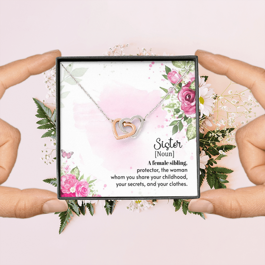 Interlocking Hearts Necklace - Sister