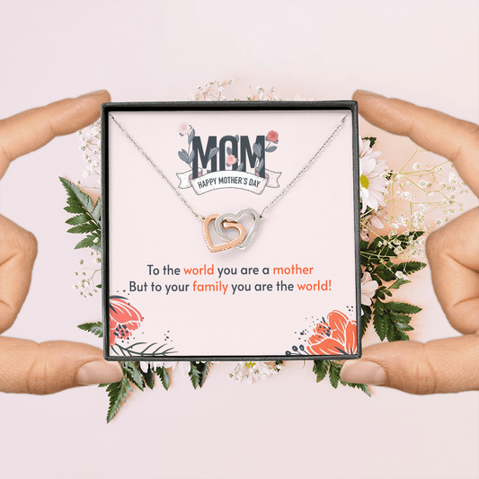 Interlocking Hearts Necklace - You Are The World