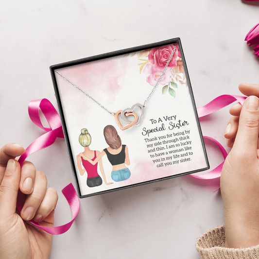 Interlocking Hearts Necklace - Special Sister