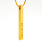 Engraved Vertical 2 Sided Stick Necklace