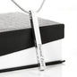 Engraved Vertical 4 Sided Stick Necklace