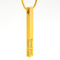 Engraved Vertical 4 Sided Stick Necklace
