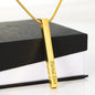 Engraved Vertical 4 Sided Stick Necklace