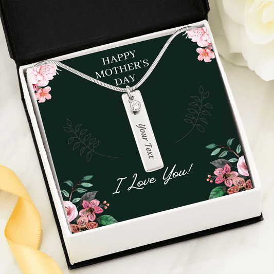 Birthstone Name Necklace - Happy Mother's Day