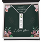 Birthstone Name Necklace - Happy Mother's Day