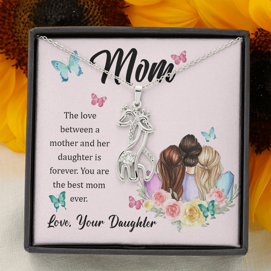 Graceful Love Giraffe Necklace - Best Mom Ever