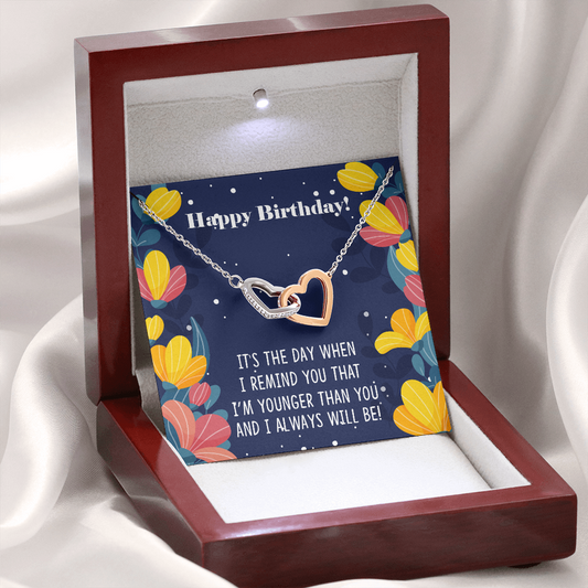 Interlocking Hearts Necklace - Sibling Birthday