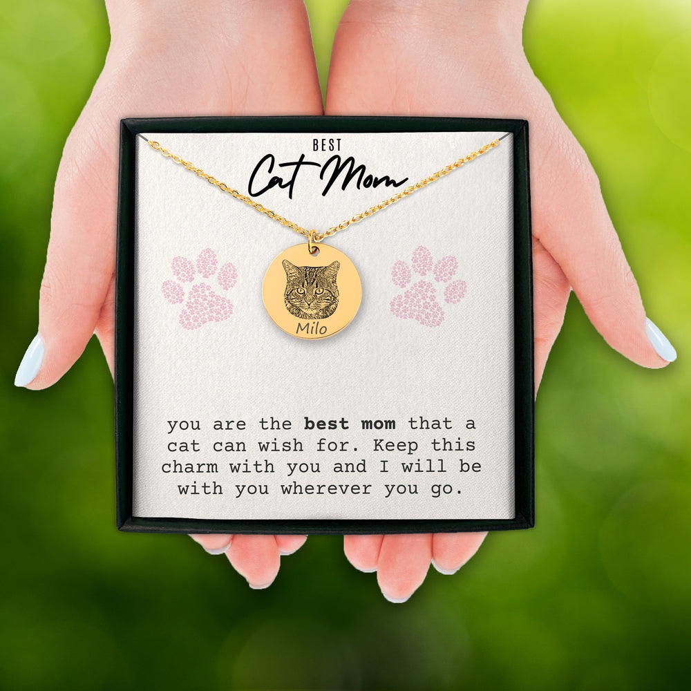 Cat Portrait Necklace - Best Cat Mom