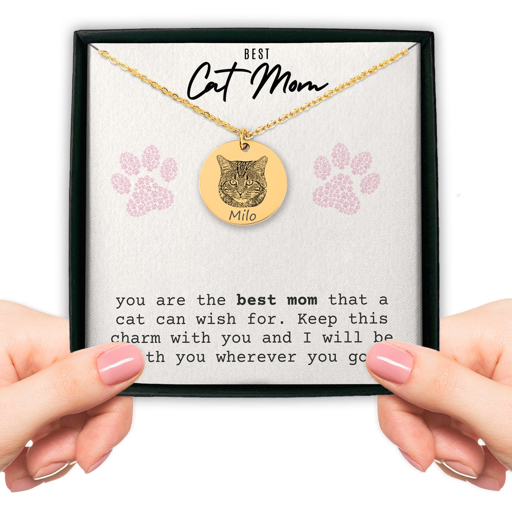 Cat Portrait Necklace - Best Cat Mom