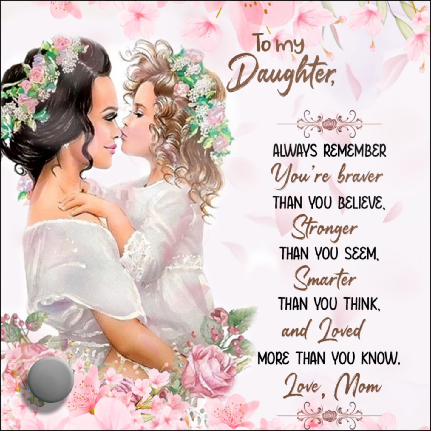 Ladies Rose Gold Watch and Lumenglass Display Message Card Stand Gift Set - To My Daughter