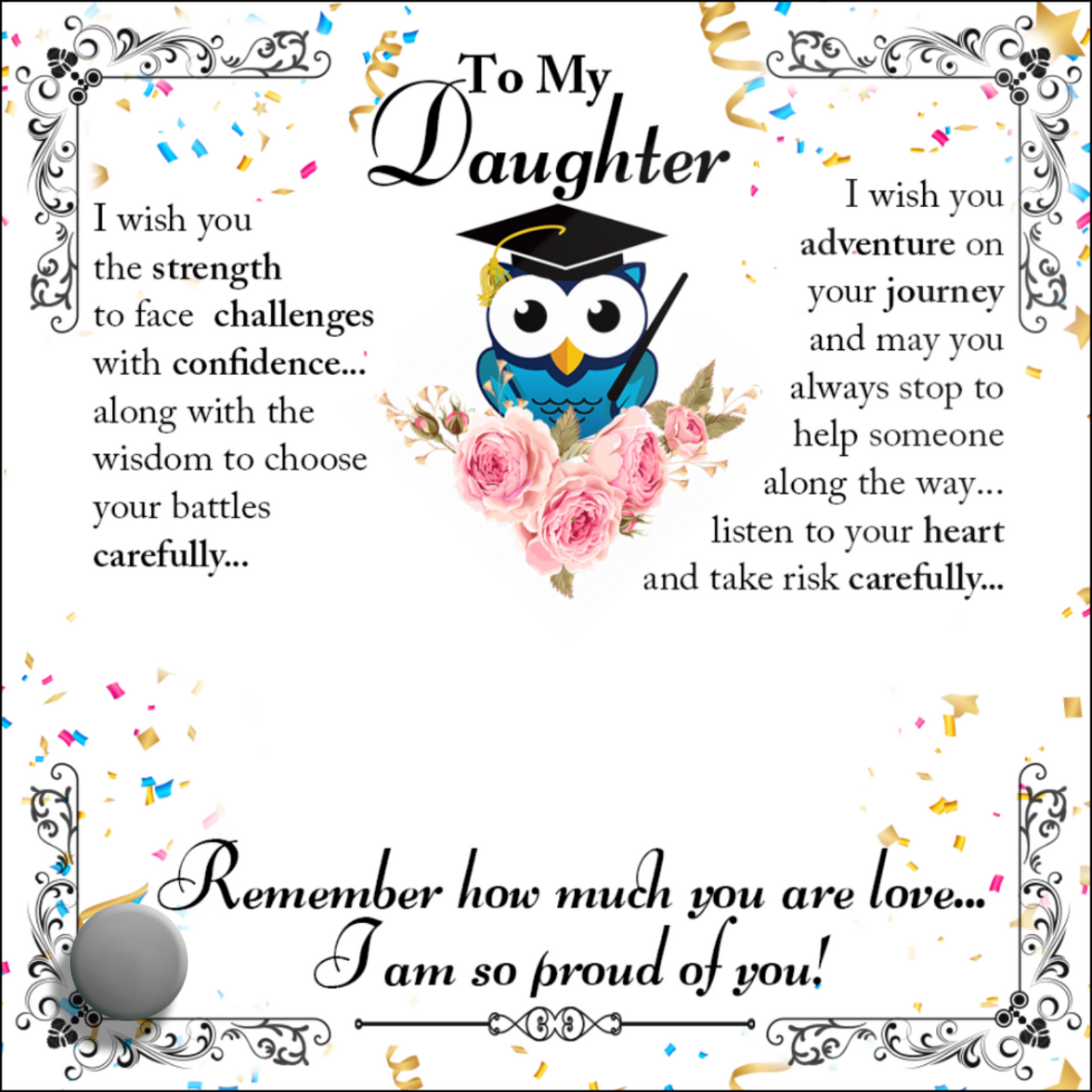 Ladies Rose Gold Watch and Lumenglass Display Message Card Stand Gift Set - To My Daughter