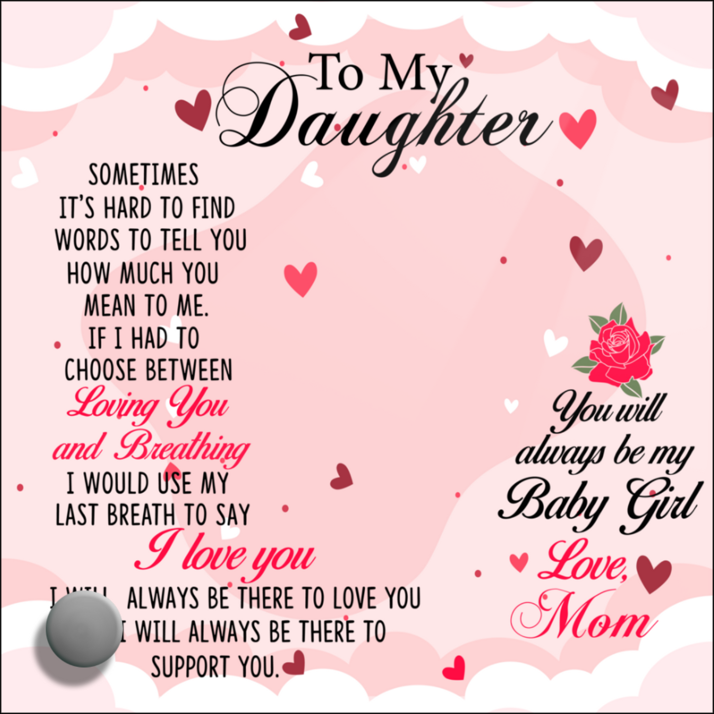 Ladies Rose Gold Watch and Lumenglass Display Message Card Stand Gift Set - To My Daughter