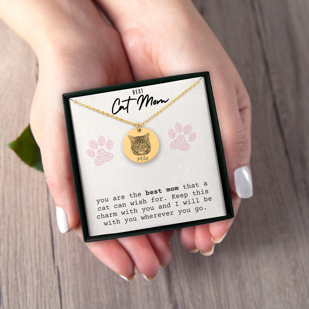 Cat Portrait Necklace - Best Cat Mom