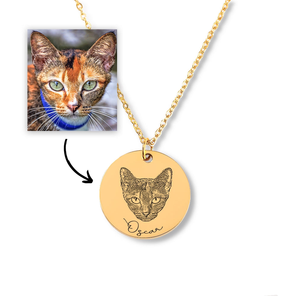 Cat Portrait Necklace - Best Cat Mom
