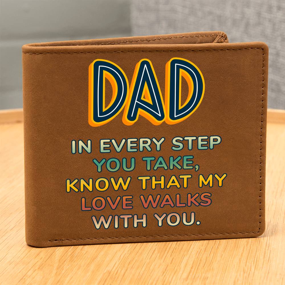 Graphic Leather Wallet For Dad - In Every Step