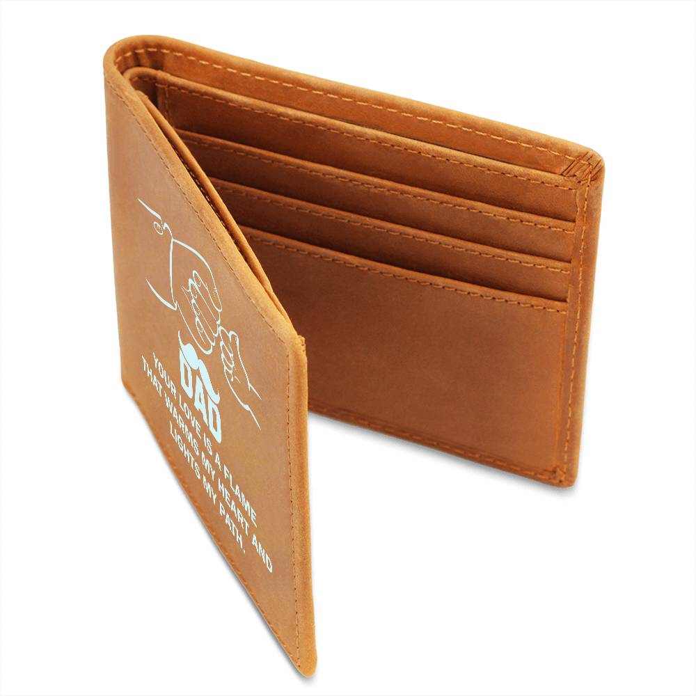 Graphic Leather Wallet For Dad - Your Love Is A Flame