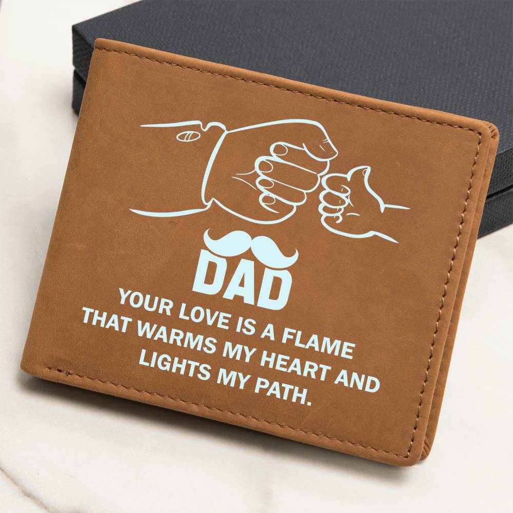 Graphic Leather Wallet For Dad - Your Love Is A Flame