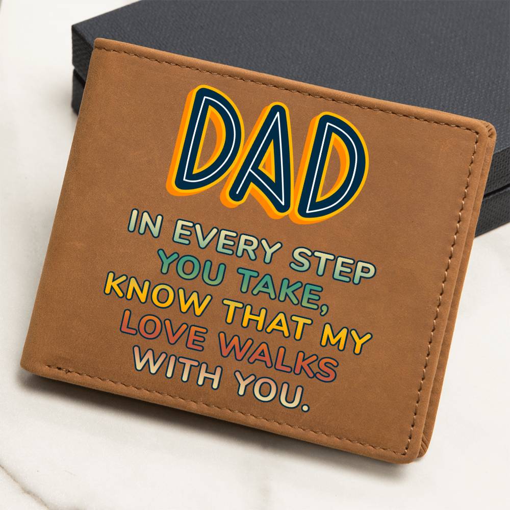 Graphic Leather Wallet For Dad - In Every Step